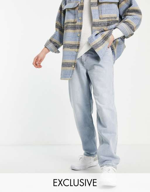 New Look – Weite Jeans im Stil der 90er in verwaschenem Hellblau