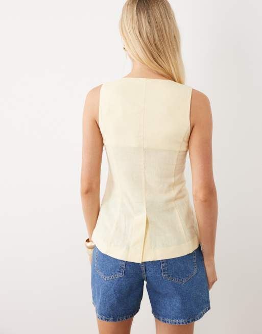 New Look – Weste in Mittelgelb mit Riemchenträgern, 4 von 4