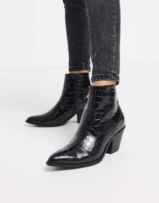 western heeled boots