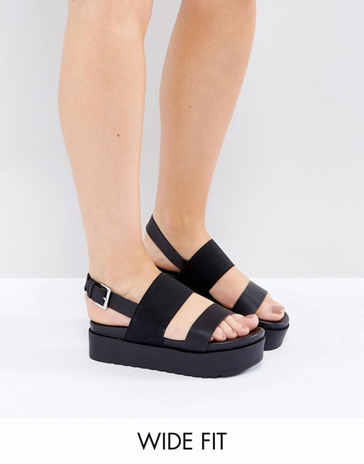 New Look Wide Fit 90's Flatform Sandals | ASOS