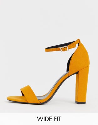 wide fit yellow heels