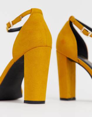 wide fit yellow heels