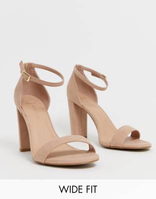 nude block heels wide