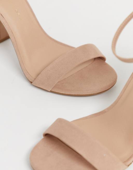 New look wide fit shop block heel sandal in nude