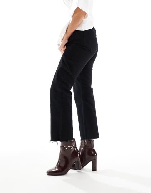 New Look Wide Fit - Bordeaux støvler med hæl og spænder, 2 af 4