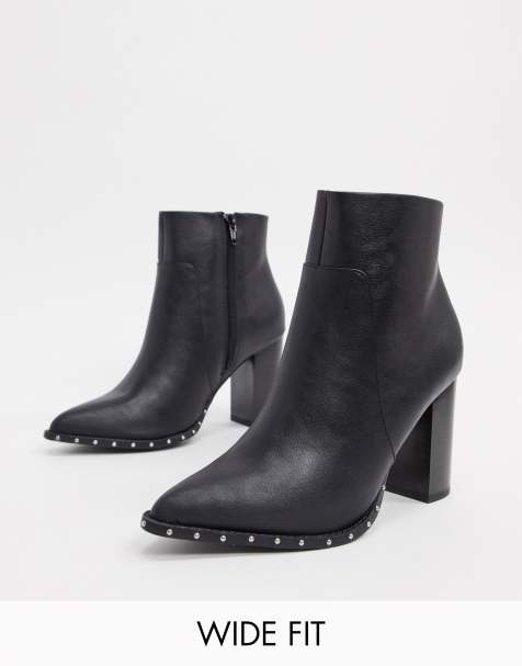 New Look Wide Fit - Bottines cloutées - Noir