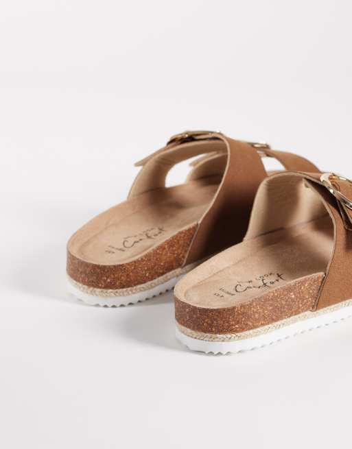 New Look Wide Fit – Bruna espadrillos med dubbla spännen, 4 av 4