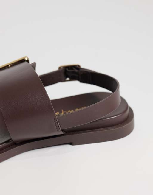 New Look Wide Fit - Brune sandaler med todelt hælrem, 4 af 4