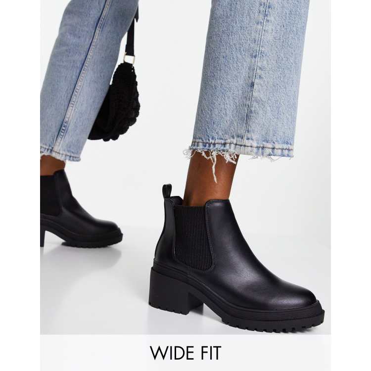 New look wide 2025 fit chunky heeled boot