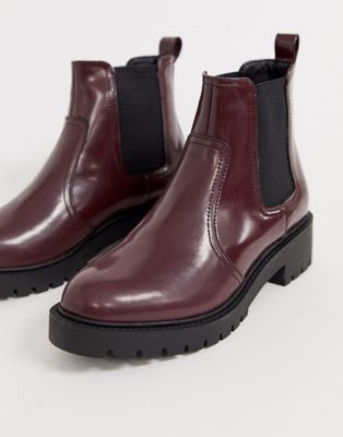 dark red chelsea boots
