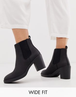 wide fit heeled chelsea boots