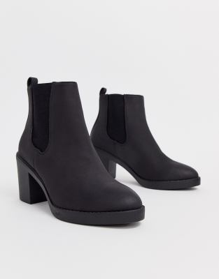 new look chunky chelsea boot in black