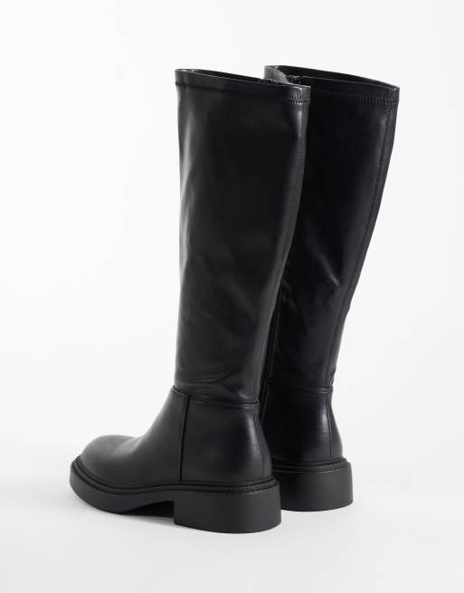 New Look Wide Fit chunky knee high boot in black, 4 of 4