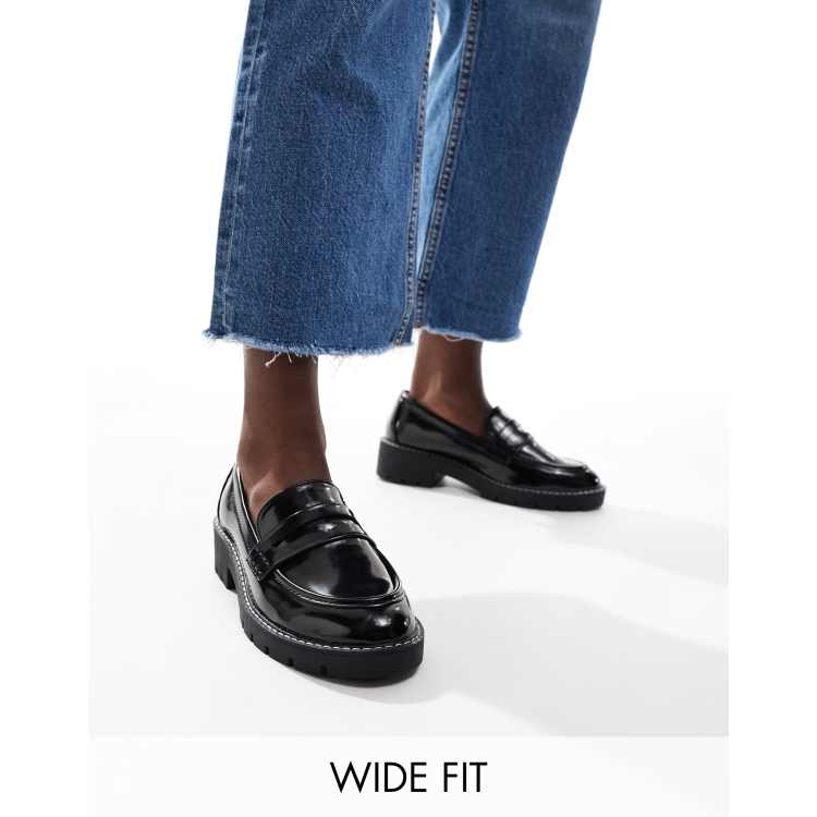 New look wide fit loafers on sale