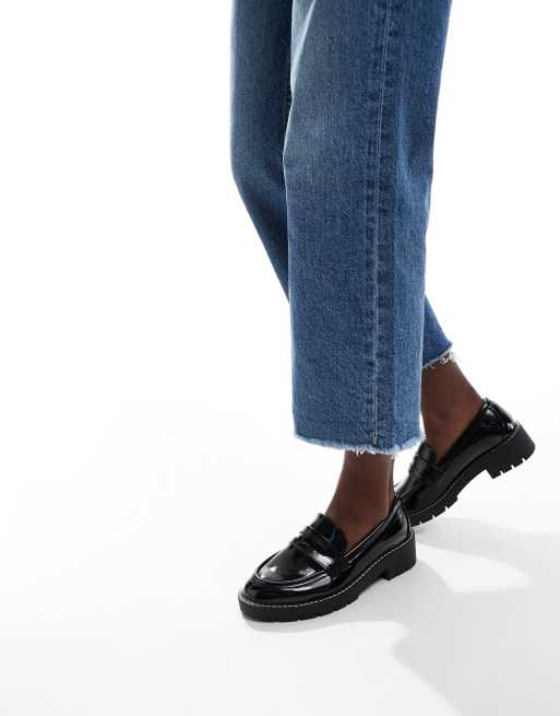 Chunky Loafers Black Loafers With Blue Jeans Stylestry Upper