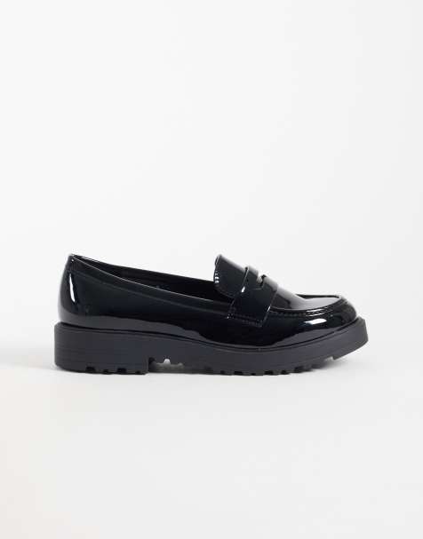 New Look Wide Fit chunky penny loafers in black - view 1