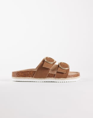 double buckle espadrille jute sandal in tan