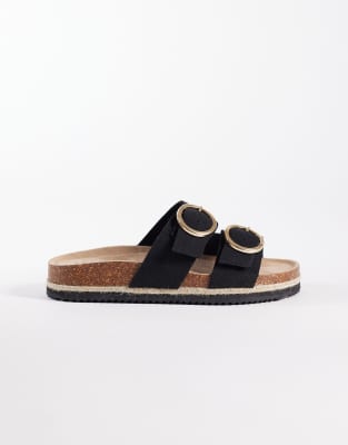  double buckle jute sandal 