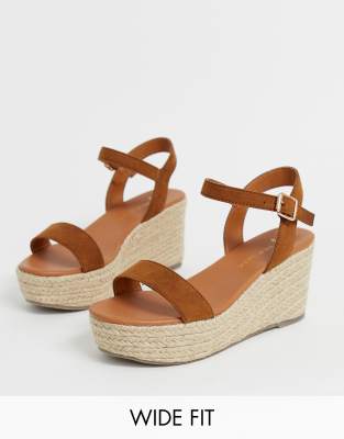 wide fit tan wedges