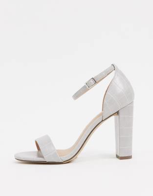 cream wide fit heeled sandals