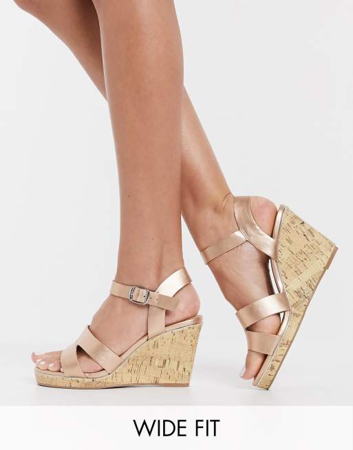 New look rose store gold wedges