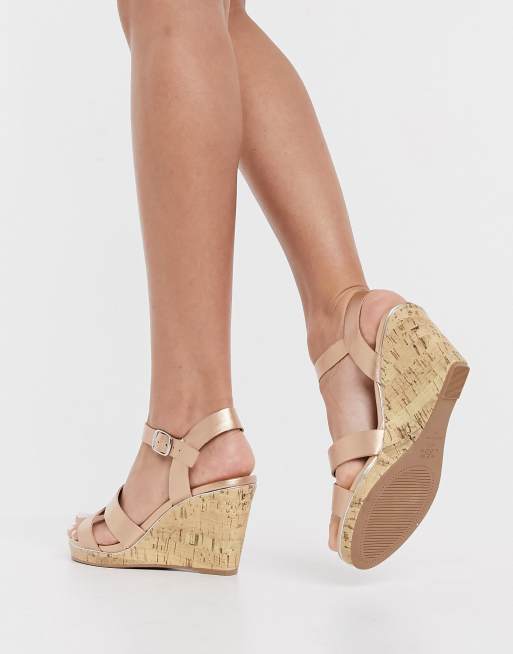 Rose gold 2024 cork wedges