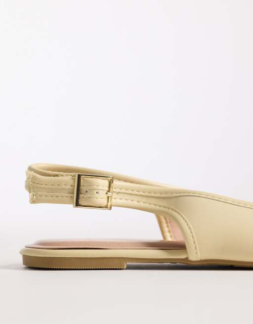 New Look Wide Fit faux leather slingback in yellow, 4 of 4