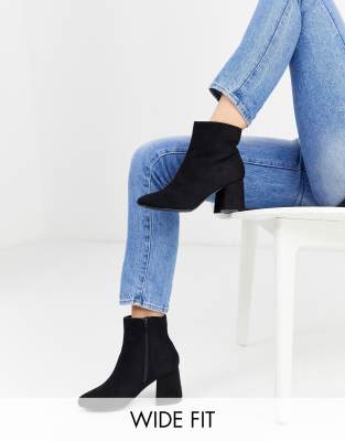 new look wide fit suedette ankle boot