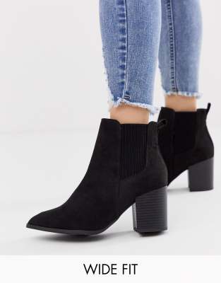 wide fit heeled chelsea boots