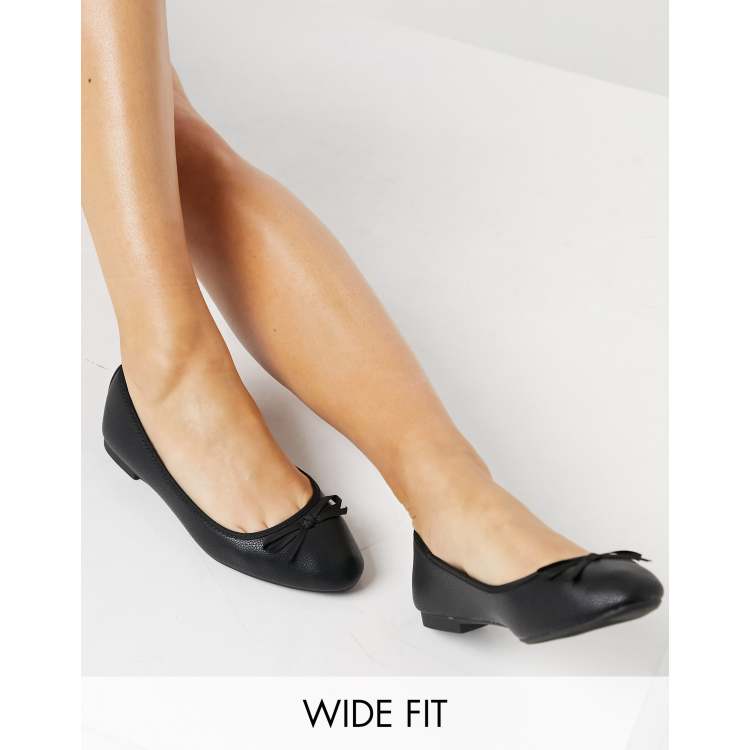 New look top black flat shoes