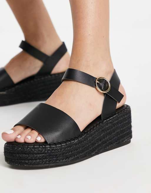 New look sales black flatforms