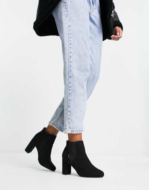 New Look Wide Fit heeled chelsea boots in black, 4 of 4