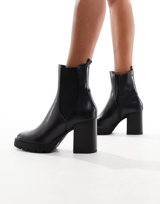 New Look Wide Fit heeled chelsea boots in black, 4 of 4