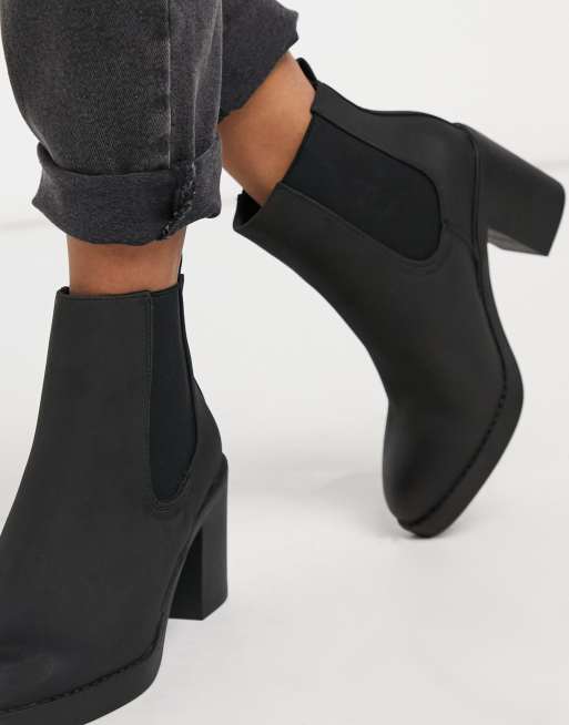 Black heeled chelsea sales boots womens