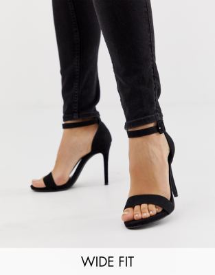 wide fit black heels