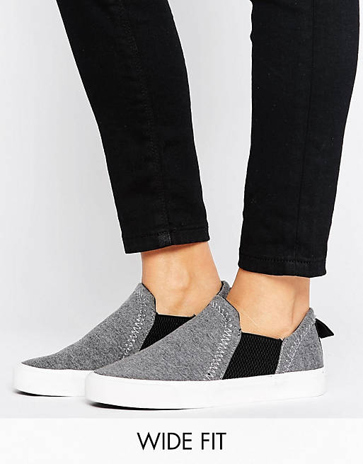 New Look Wide Fit Jersey Slip On Trainer | ASOS