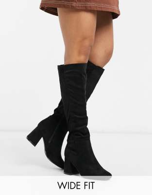 new look over the knee chunky heeled boot