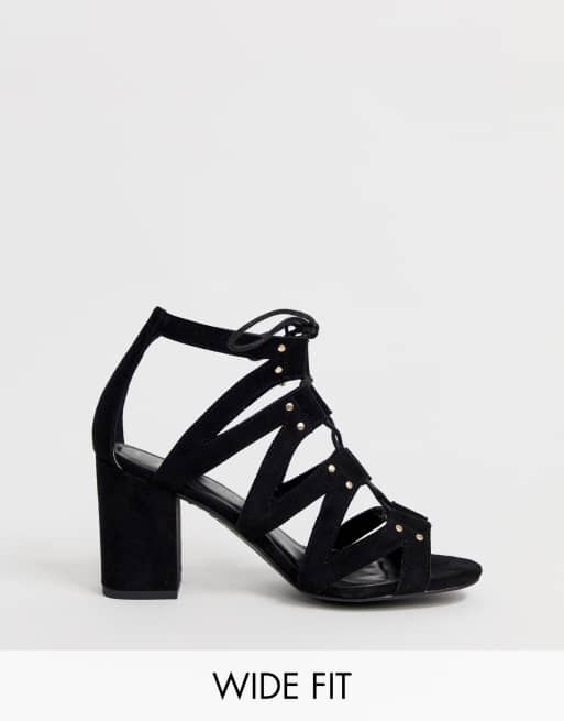 New look best sale black block heels