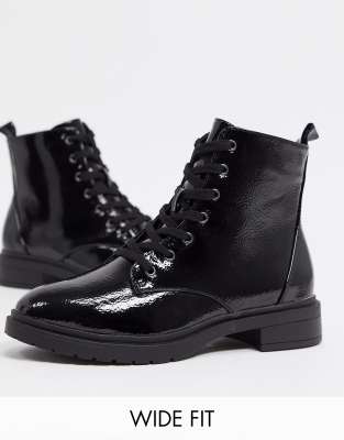 lace up black patent boots