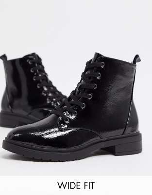 black patent ankle boots new look