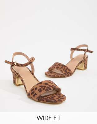 wide fit leopard print sandals