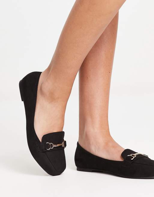 New Look Wide Fit - Mocassins en suédine avec mors - Noir, 2 de 4