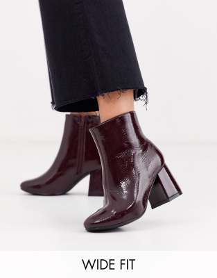 patent square toe boots