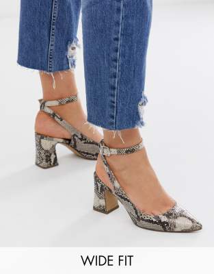 wide fit pointed block heels