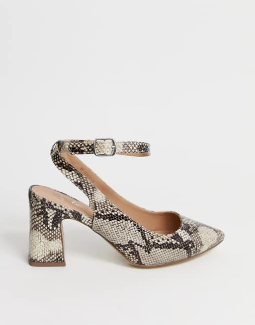 New look 2025 snake print heels