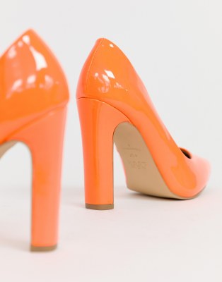 orange block heels wide fit