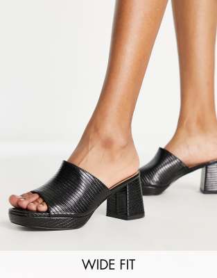 wide black mules
