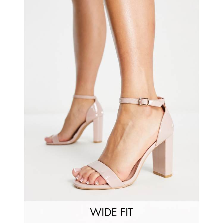 Nude sandal 2024 heels new look