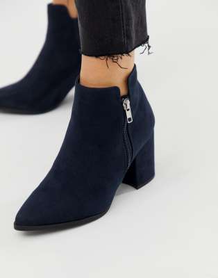 navy boots wide fit