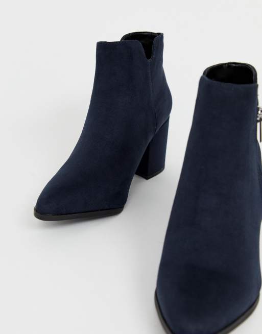 Ladies wide fit navy ankle outlet boots